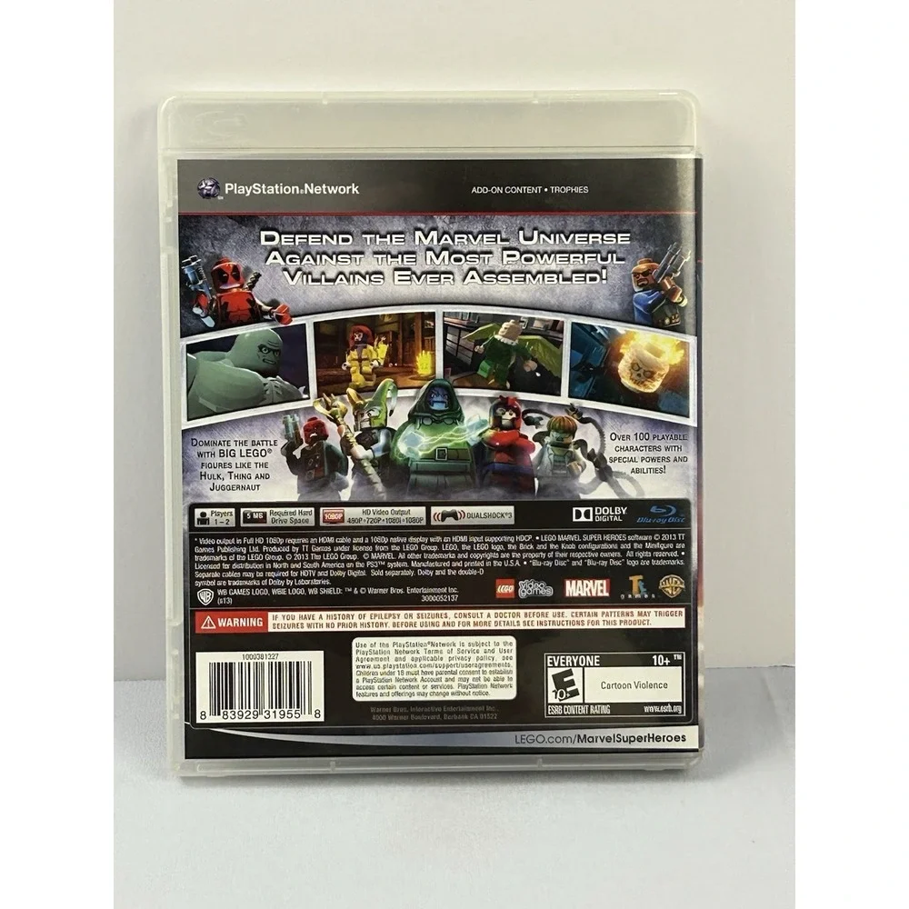 LEGO Marvel Super Heroes PS3 Game Complete CIB Disc Excellent Untested 2013